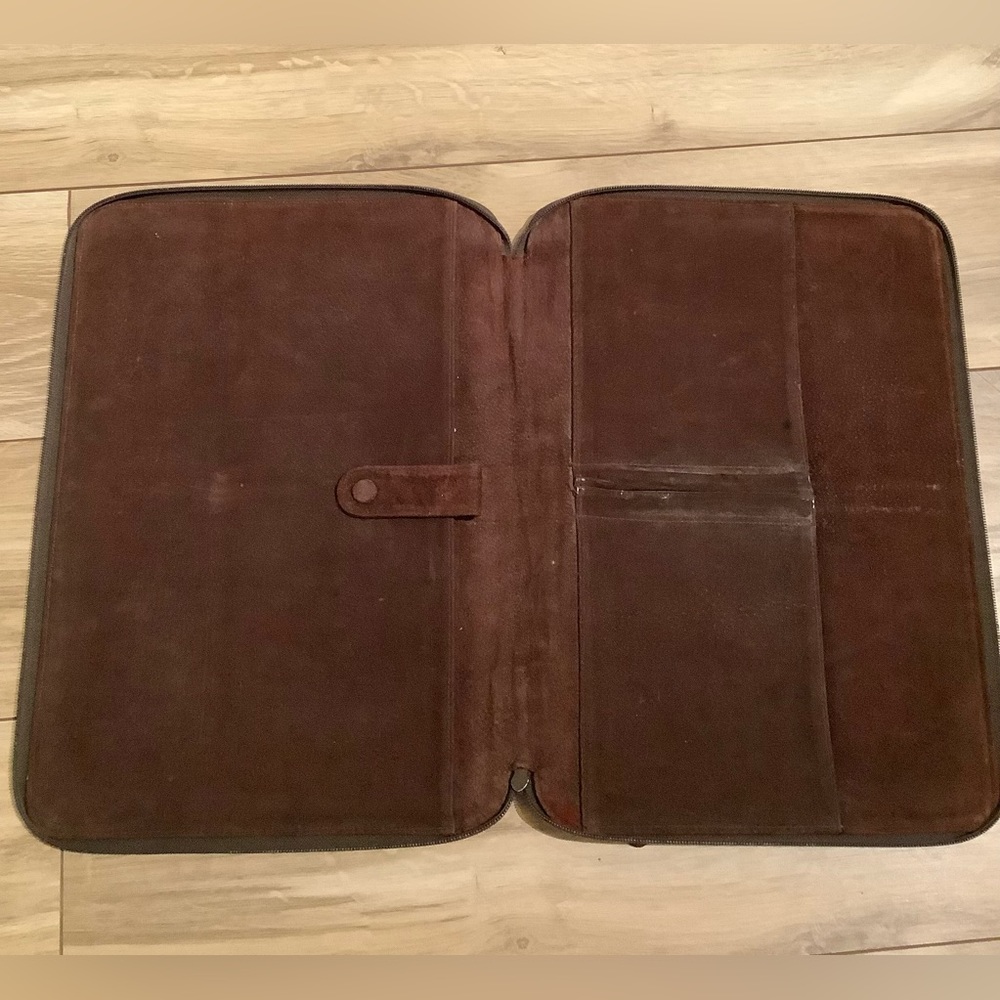 EUC EDC Eelskin & Suede leather Portfolio clamshell organizer - Picture 5 of 11
